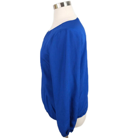 Calvin Klein Womens Scoop Neck Keyhole Royal Blue Blouse No Tag L? - Picture 6 of 9